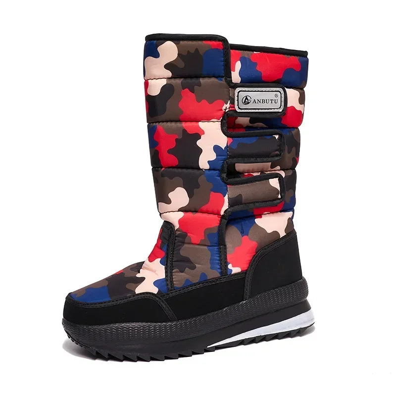 Men's Waterproof Mid-Calf Snow Boots – Insulated Anti-Slip Winter Boots