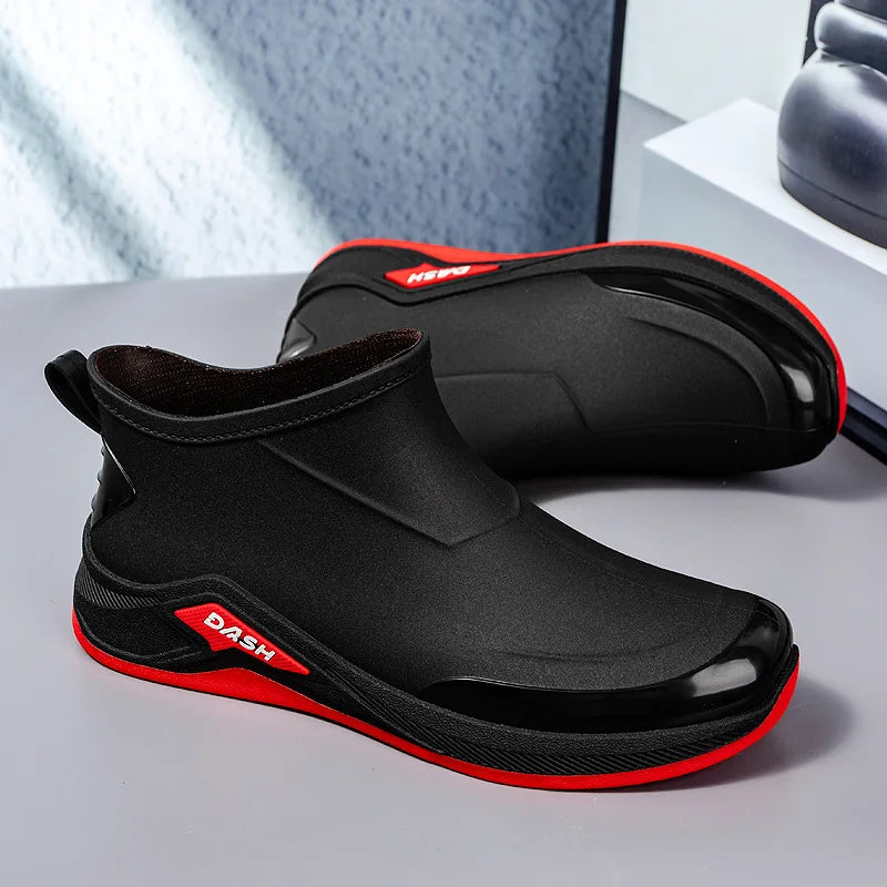 Men's Waterproof Winter Rain Boots – Cotton-Lined Anti-Slip Outdoor Shoes
