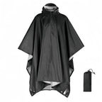 Men's Waterproof Hooded Rain Poncho – Packable Windproof Outdoor Hiking