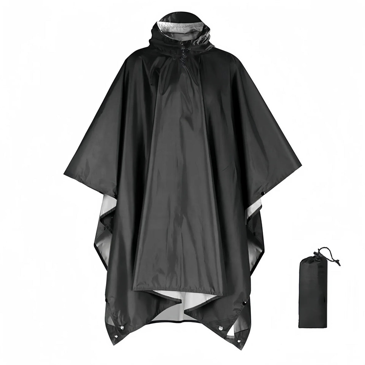 Men's Waterproof Hooded Rain Poncho – Packable Windproof Outdoor Hiking
