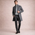 Men's Single-Breasted Wool-Blend Trench Coat – Mid Length