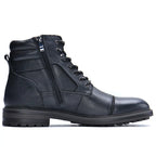 Men's leather-look Boots with Side Zipper and Laces
