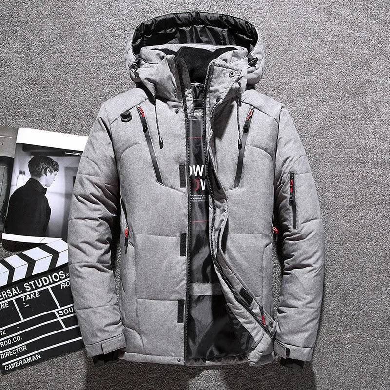 Men's Slim-Fit Hooded Down Winter Jacket