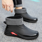Men's Waterproof Winter Rain Boots – Cotton-Lined Anti-Slip Outdoor Shoes