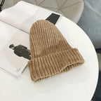Men's Soft Chenille Knitted Beanie – Ribbed Cuffed Warm Winter Hat