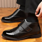 Men's Fleece-Lined Winter Ankle Boots – Warm Hook-and-Loop Smart Casual