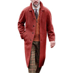 Men's Herringbone Wool-Look Overcoat – Tailored Longline Coat