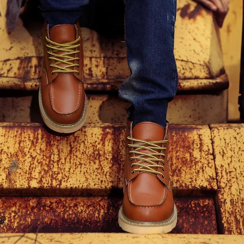 Men's faux fur-Lined leather-look Snow Boots