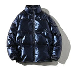 Men's Metallic Hooded Puffer Jacket – Windproof Waterproof Winter Layer
