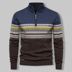 Men's Nordic Two-Tone Cable Quarter-Zip Jumper