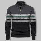Men's Nordic Two-Tone Cable Quarter-Zip Jumper