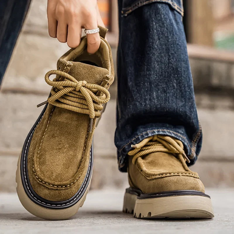 Men's suede-look Lace-Up Ankle Boots – Retro Casual Boots