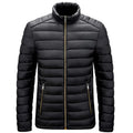 Men's Lightweight Puffer Jacket – Quilted Zip-Up with Stand Collar and Zipped Pockets