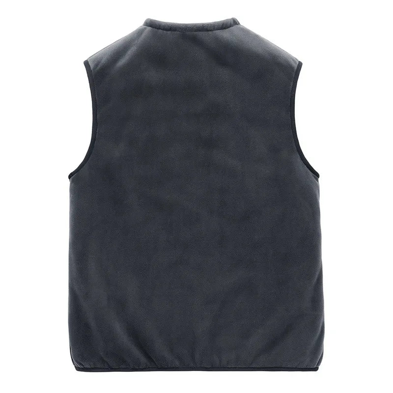 Men's Fleece-Lined Winter Vest – Warm Sleeveless Zip-Up Layer