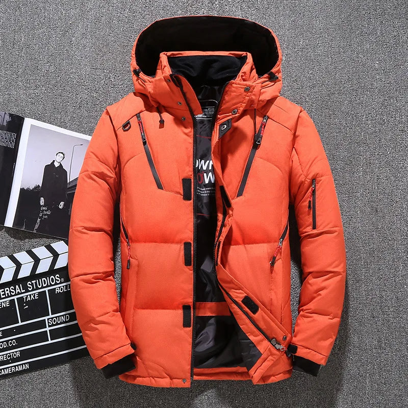 Men's Slim-Fit Hooded Down Winter Jacket