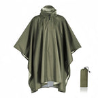 Men's Waterproof Hooded Rain Poncho – Packable Windproof Outdoor Hiking