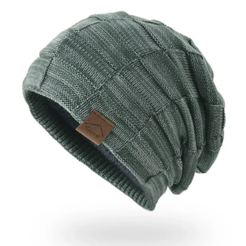 Unisex Textured Slouchy Knit Beanie – Stretch Winter Hat