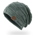 Unisex Textured Slouchy Knit Beanie – Stretch Winter Hat