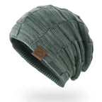 Unisex Textured Slouchy Knit Beanie – Stretch Winter Hat