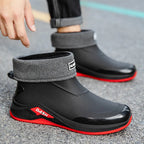 Men's Waterproof Winter Rain Boots – Cotton-Lined Anti-Slip Outdoor Shoes
