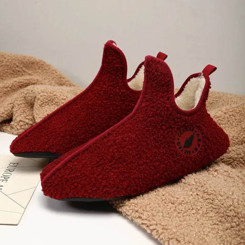 Men's Soft Cotton-Lined Winter Slippers – Warm Non-Slip Indoor House Shoes