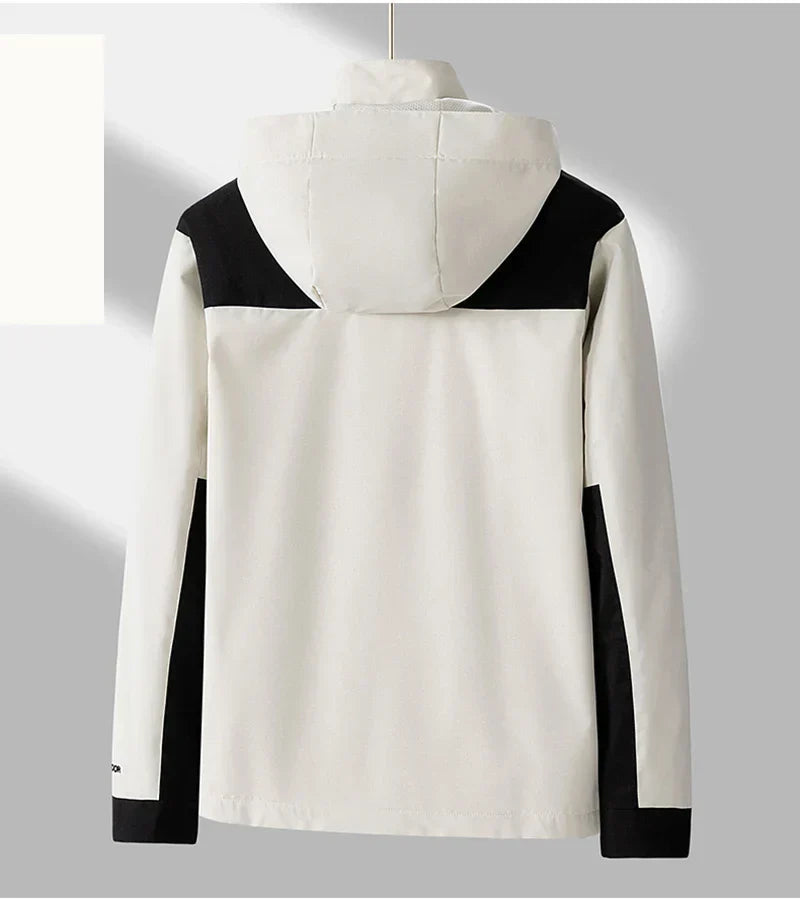 Men's Hooded Outdoor Jacket – Wind-Resistant Zip-Up Coat
