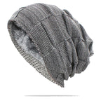 Unisex Textured Slouchy Knit Beanie – Stretch Winter Hat