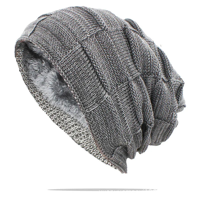 Unisex Textured Slouchy Knit Beanie – Stretch Winter Hat