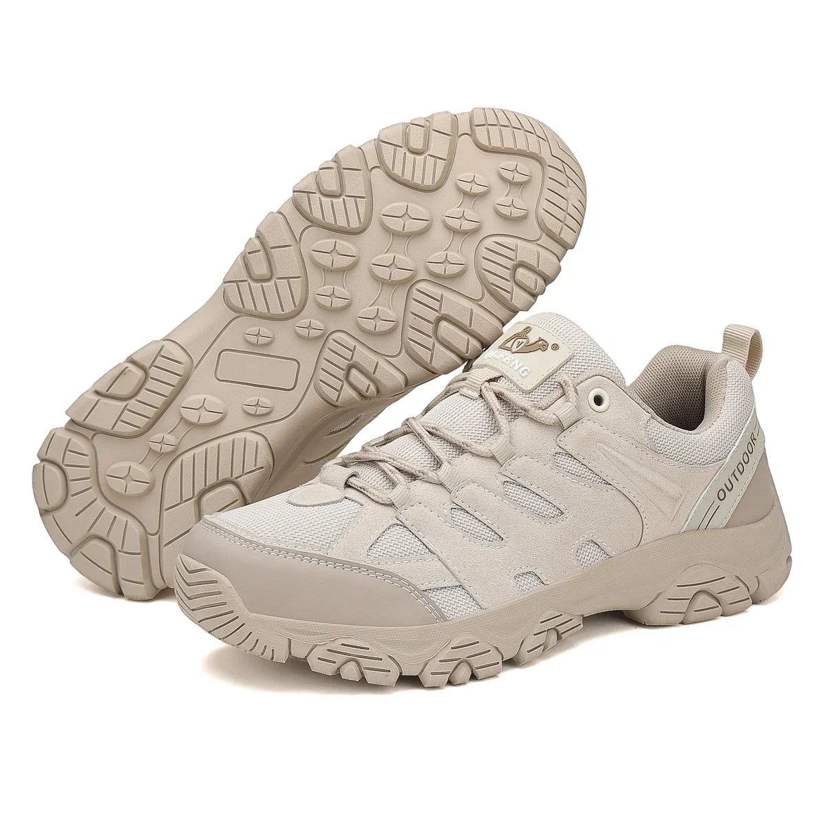 Men's Low-Cut Winter Hiking Shoes – Rugged Anti-Slip Lace-Up Outdoor Trail