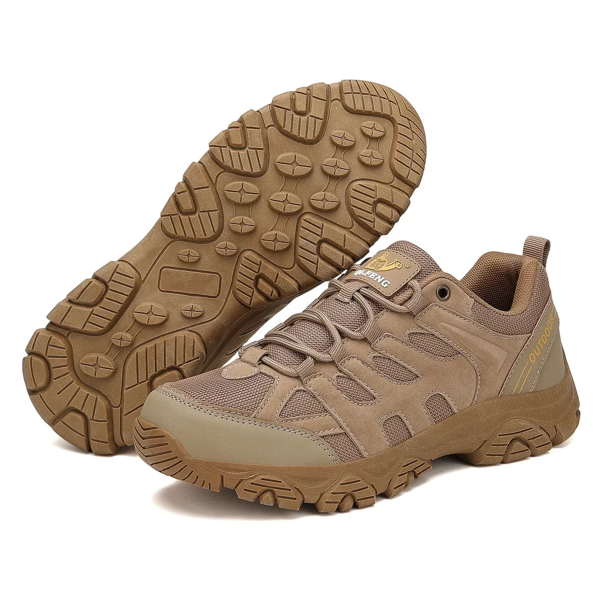Men's Low-Cut Winter Hiking Shoes – Rugged Anti-Slip Lace-Up Outdoor Trail