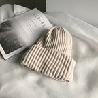 Men's Soft Chenille Knitted Beanie – Ribbed Cuffed Warm Winter Hat