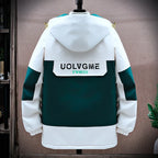 Men's Plush-Lined Hooded Winter Jacket – Windproof Colour-Block Insulated
