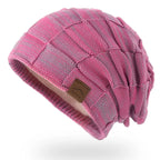 Unisex Textured Slouchy Knit Beanie – Stretch Winter Hat