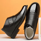 Men's Fleece-Lined Winter Ankle Boots – Warm Hook-and-Loop Smart Casual