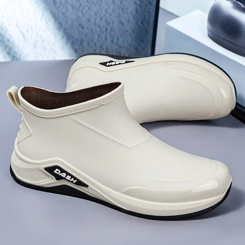 Men's Waterproof Winter Rain Boots – Cotton-Lined Anti-Slip Outdoor Shoes