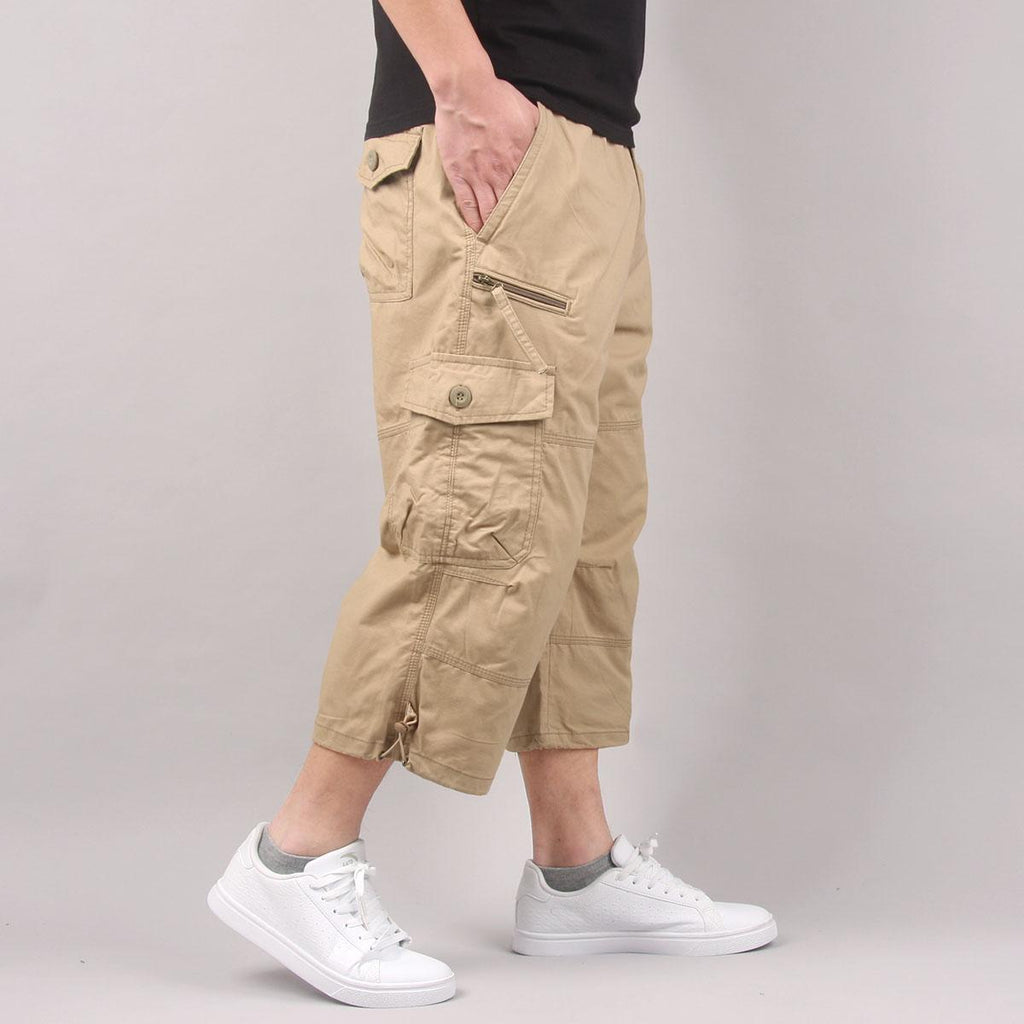 Men's Long Cargo Shorts – Multi-Pocket Utility Style