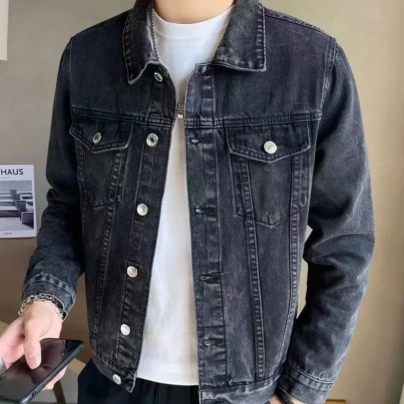 Men's Relaxed Denim Trucker Jacket – Casual Button-Front Layer