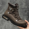 Men's Waterproof Plush-Lined Snow Boots – Front-Zip Lace-Up Ankle Boots