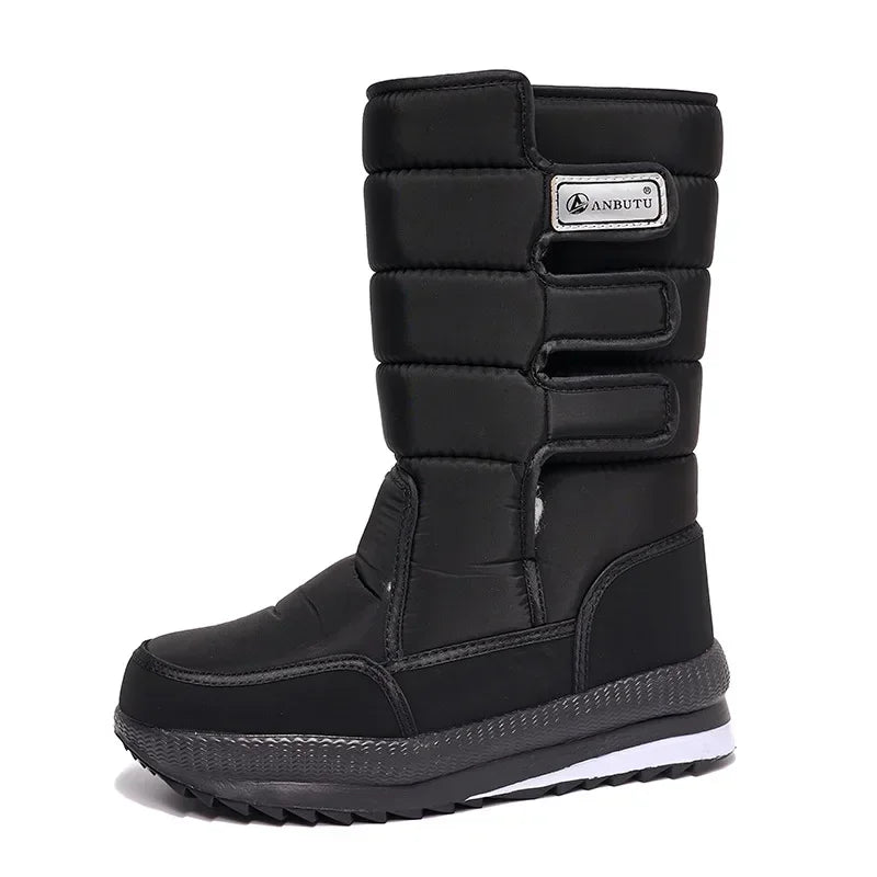 Men's Waterproof Mid-Calf Snow Boots – Insulated Anti-Slip Winter Boots