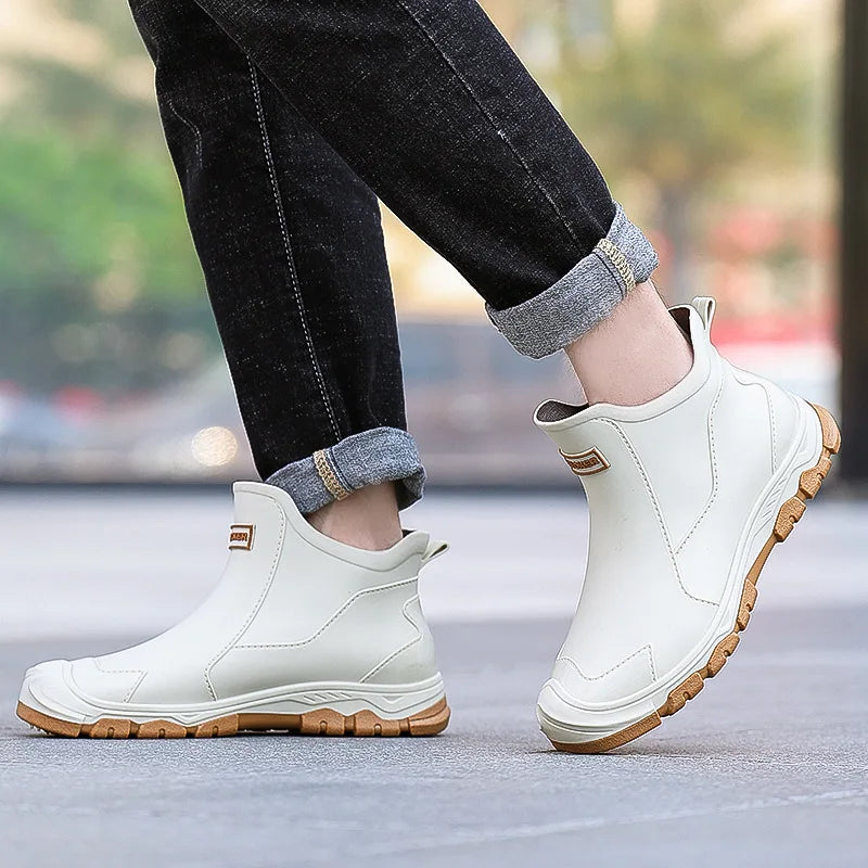 Men's Waterproof Slip-On Rain Boots – Outdoor Rubber Boots