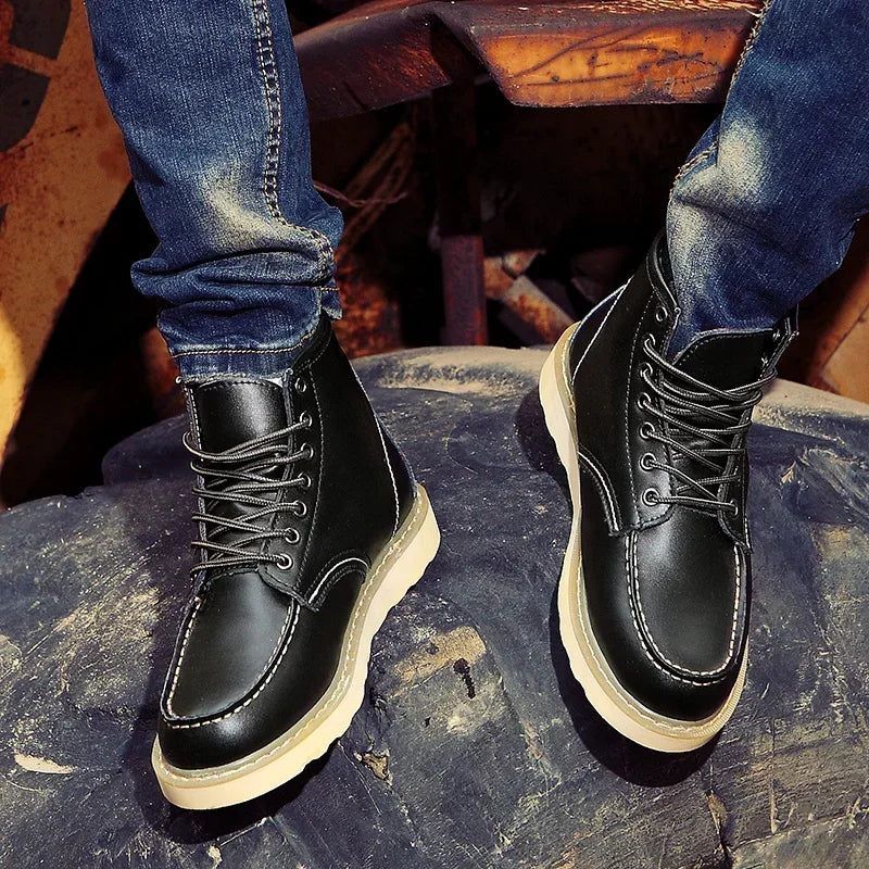 Men's faux fur-Lined leather-look Snow Boots
