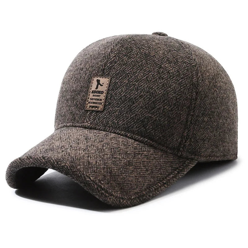 Men's Warm Winter Baseball Cap – Windproof Ear-Flap Outdoor Hat