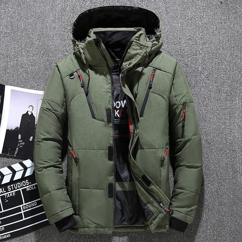 Men's Slim-Fit Hooded Down Winter Jacket