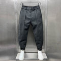 Men's Pleated Tapered Trousers with Elasticated Waist – Relaxed Smart Fit
