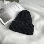 Men's Soft Chenille Knitted Beanie – Ribbed Cuffed Warm Winter Hat