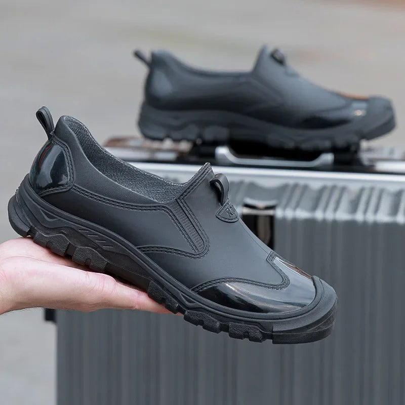 Men's Waterproof Slip-On Rain Boots – Outdoor Rubber Boots