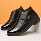 Men's Fleece-Lined Winter Ankle Boots – Warm Hook-and-Loop Smart Casual