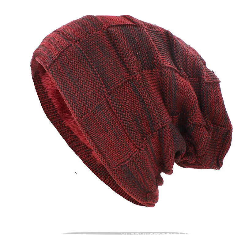 Unisex Textured Slouchy Knit Beanie – Stretch Winter Hat