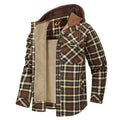 Men's Hooded Fleece-Lined Plaid Shirt Jacket