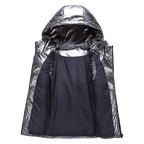 Men's Glossy Cotton Puffer Gilet – Hooded Sleeveless Winter Layer